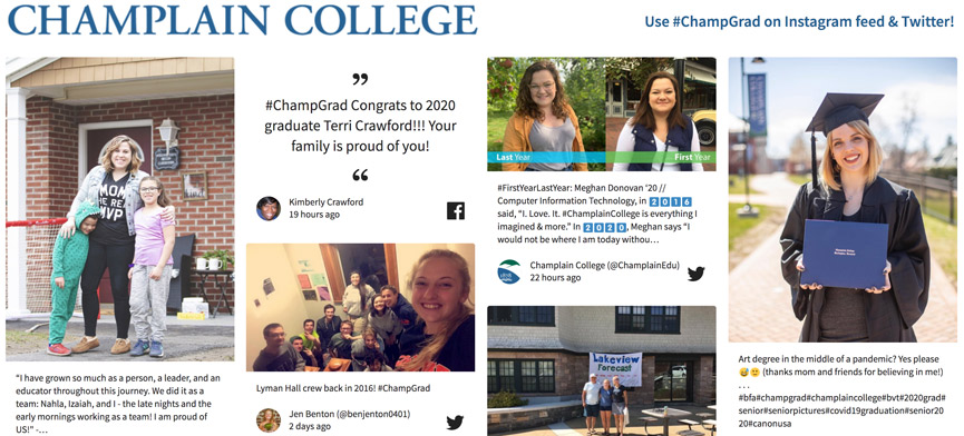 Social media posts tagged #ChampGrad